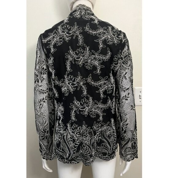 VICTOR COSTA GUIPURE SCALLOPED TRIM JACKET 14 XXL - Picture 3 of 9